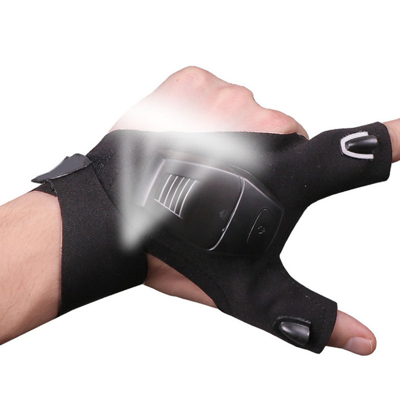 Manufacturer Wholesale Lighting Strap Gloves Light With AAA Battery Ultra-Bright Thumb And Pointer Finger LED Lights