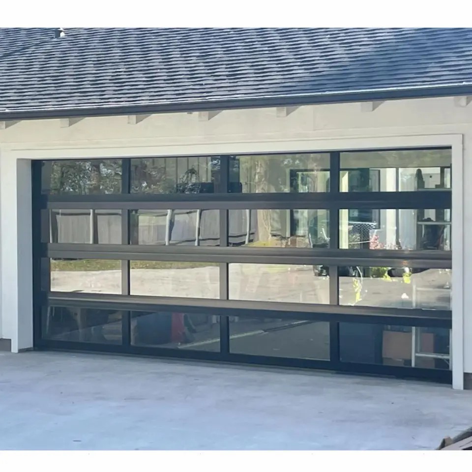 Smart Instime Garage Doors Of Aluminum Commercial Grade Glass In China Stainless Steel Modern garage door glass shanghai