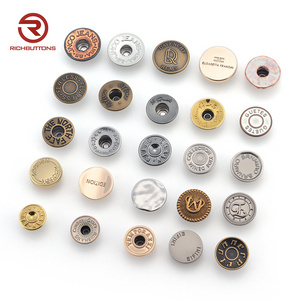 Custom Exquisite Brass Buttons With Rivets Metal Jean Buttons For Clothes