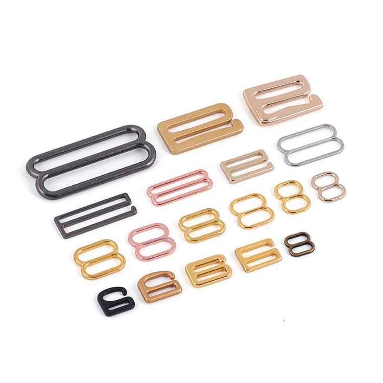 Most Popular Custom Metal Bra Accessories Strap Adjuster Hook And Eye Swimwear Hooks