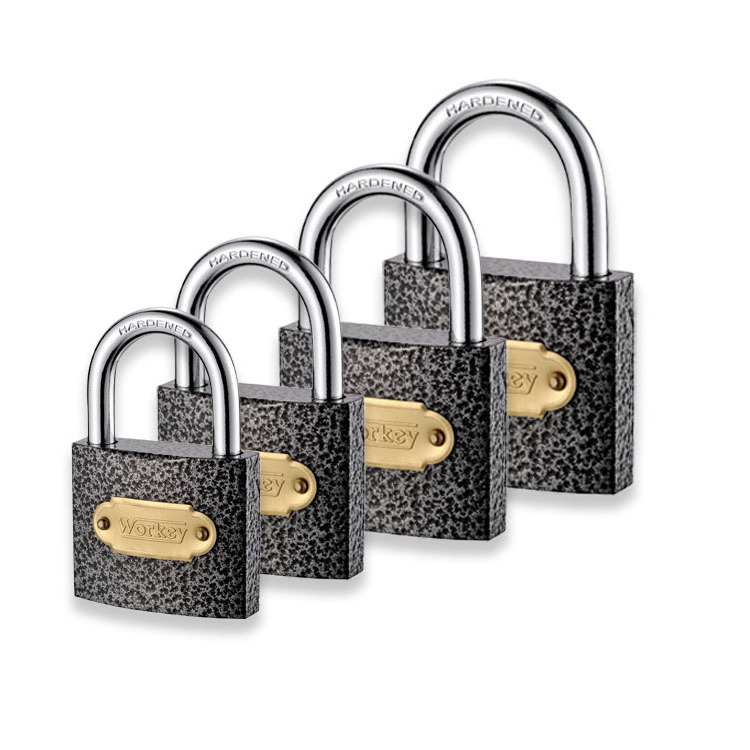 Wholesale black power coat iron thin type casting iron padlock cheap 20mm iron padlock