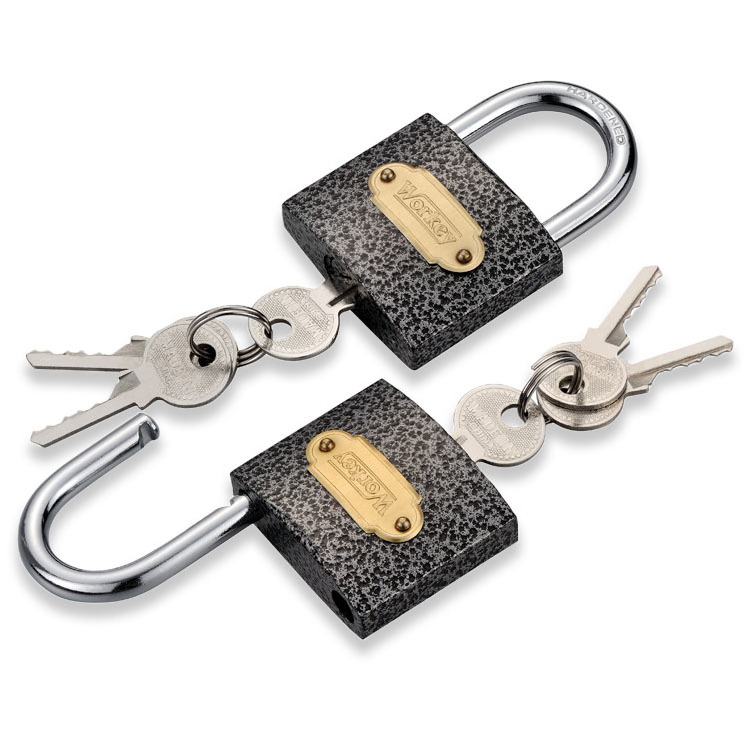 Wholesale black power coat iron thin type casting iron padlock cheap 20mm iron padlock