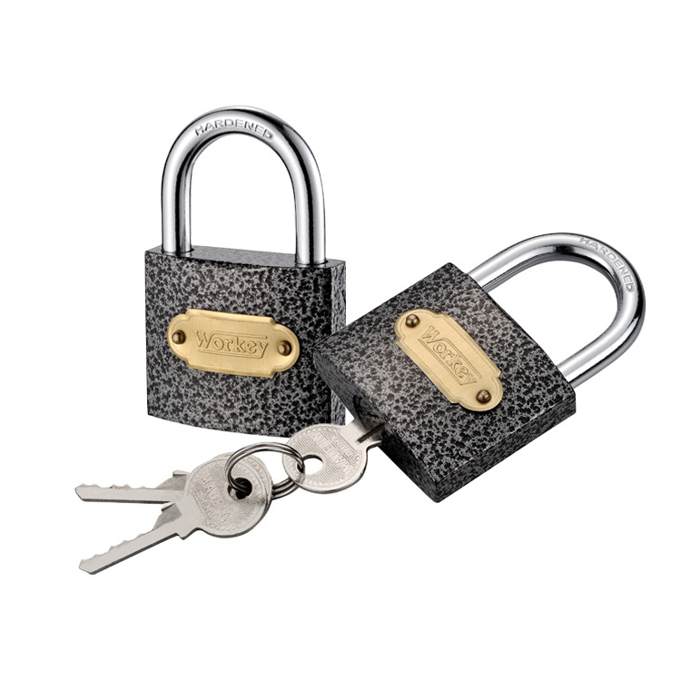 Wholesale black power coat iron thin type casting iron padlock cheap 20mm iron padlock