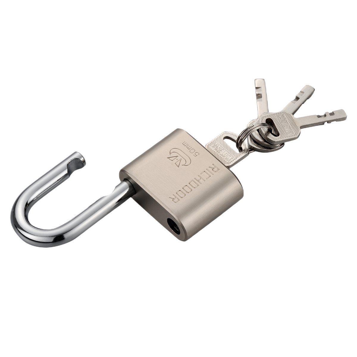 50mm Top Security 3A Steel Vane Keys Iron Padlock Nickel Plated Square Key Iron Padlock