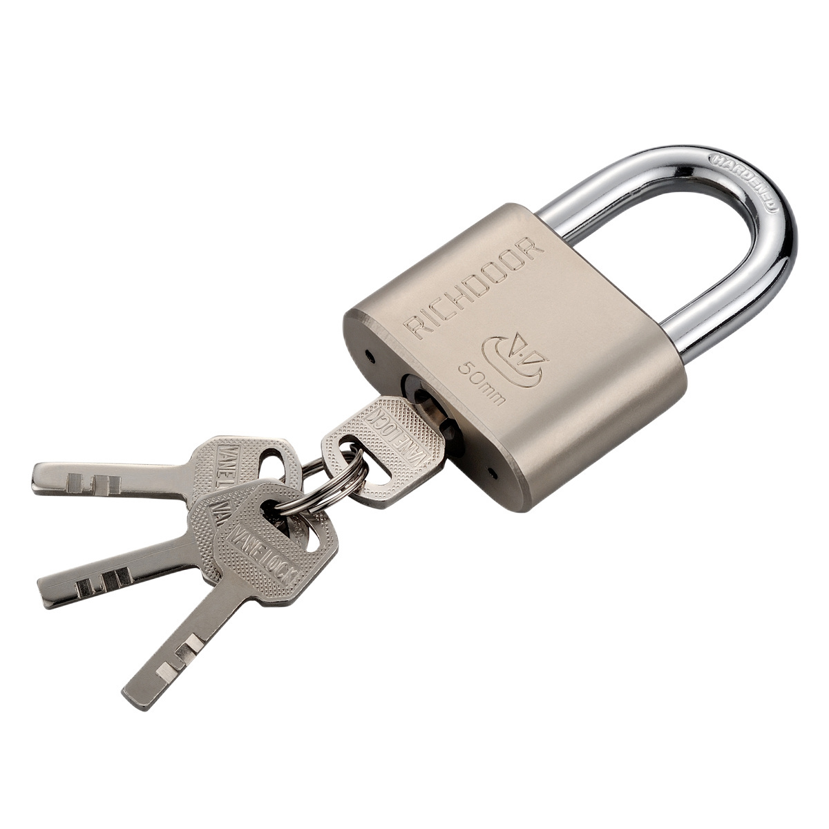 50mm Top Security 3A Steel Vane Keys Iron Padlock Nickel Plated Square Key Iron Padlock