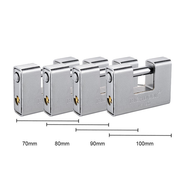 Custom Heavy Duty Multiple Size Lock Waterproof Armored Rectangle Iron Padlock