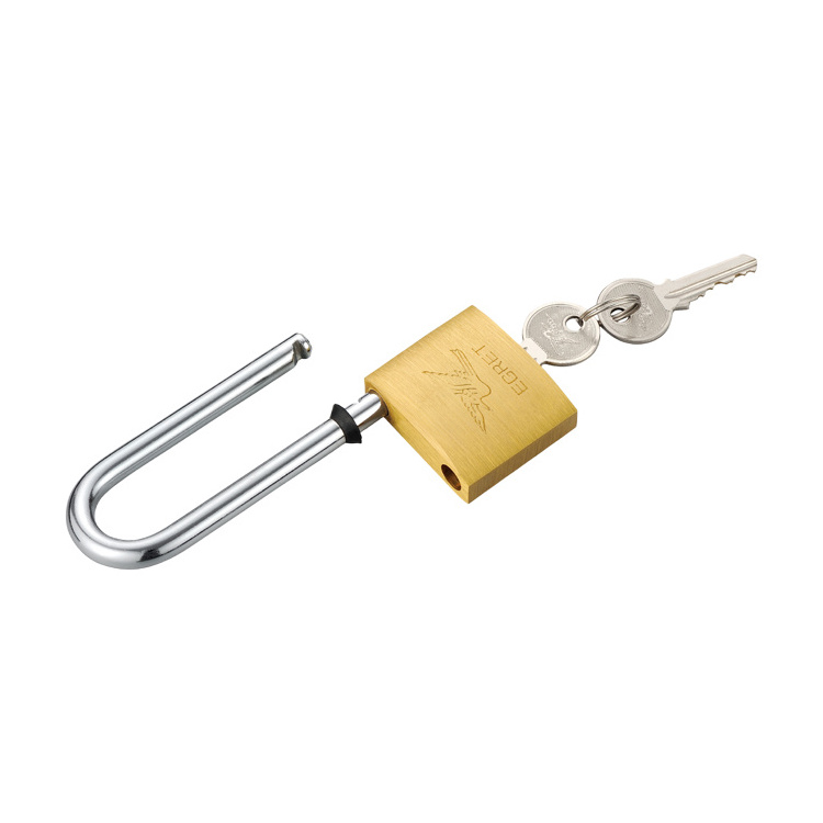 Portable Door Lock Security Padlock Single-sided Card Packaging Long 75mm Brass Padlock