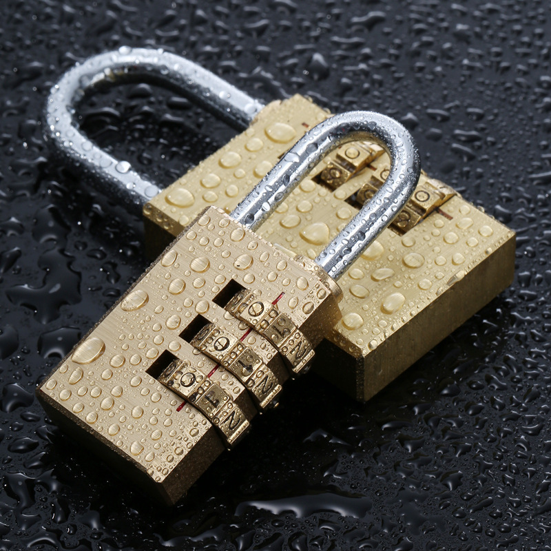 3/4 Digit Combination Padlock Weatherproof Anti Rust Brass Small Combination Locker Padlock