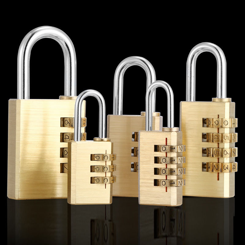 3/4 Digit Combination Padlock Weatherproof Anti Rust Brass Small Combination Locker Padlock