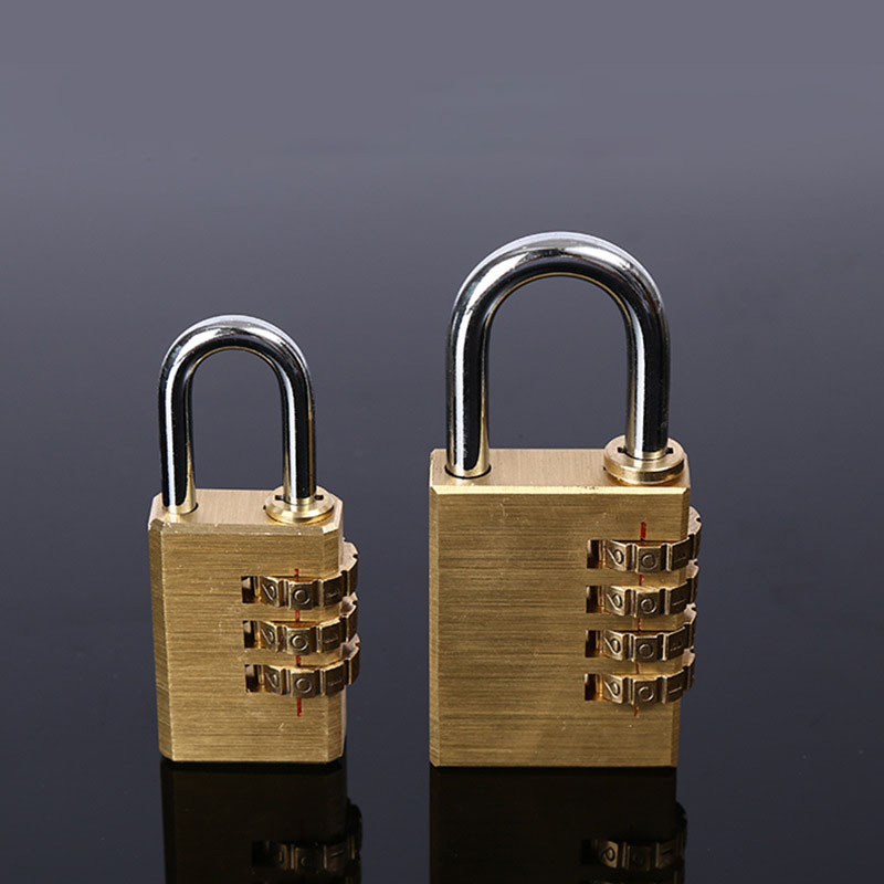 High-quality Anti-rust Brass Trunk Backpack Lock 3-digit Password Padlock For Tool Box