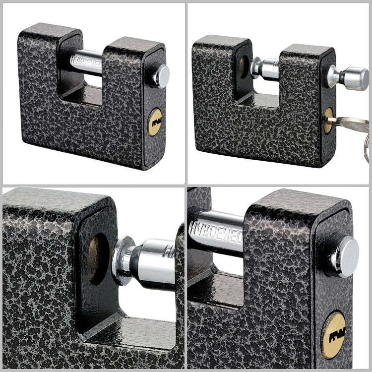 Anti-pick Anti-theft Container Shipping Black Sprying Coating Iron Padlock With 4 Keys