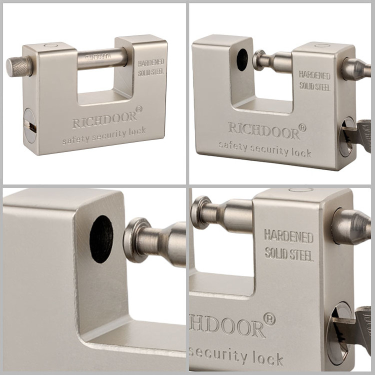 94MM Anti-rust Gate Heavy Duty Iron Padlock High Strength Rectangular Padlock