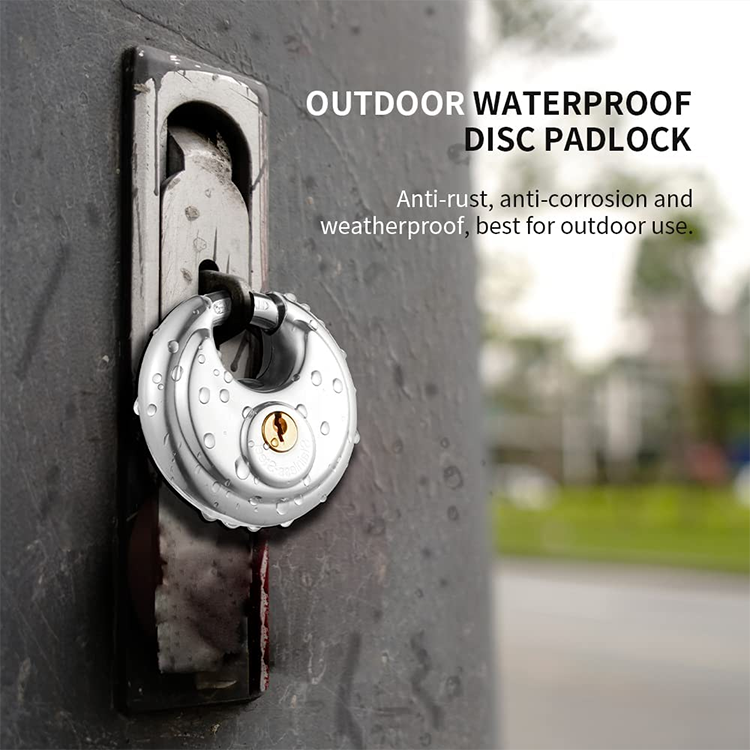 Disc Lock Round Key Padlock 2-3/4 Heavy Duty Stainless Steel disc Round Lock