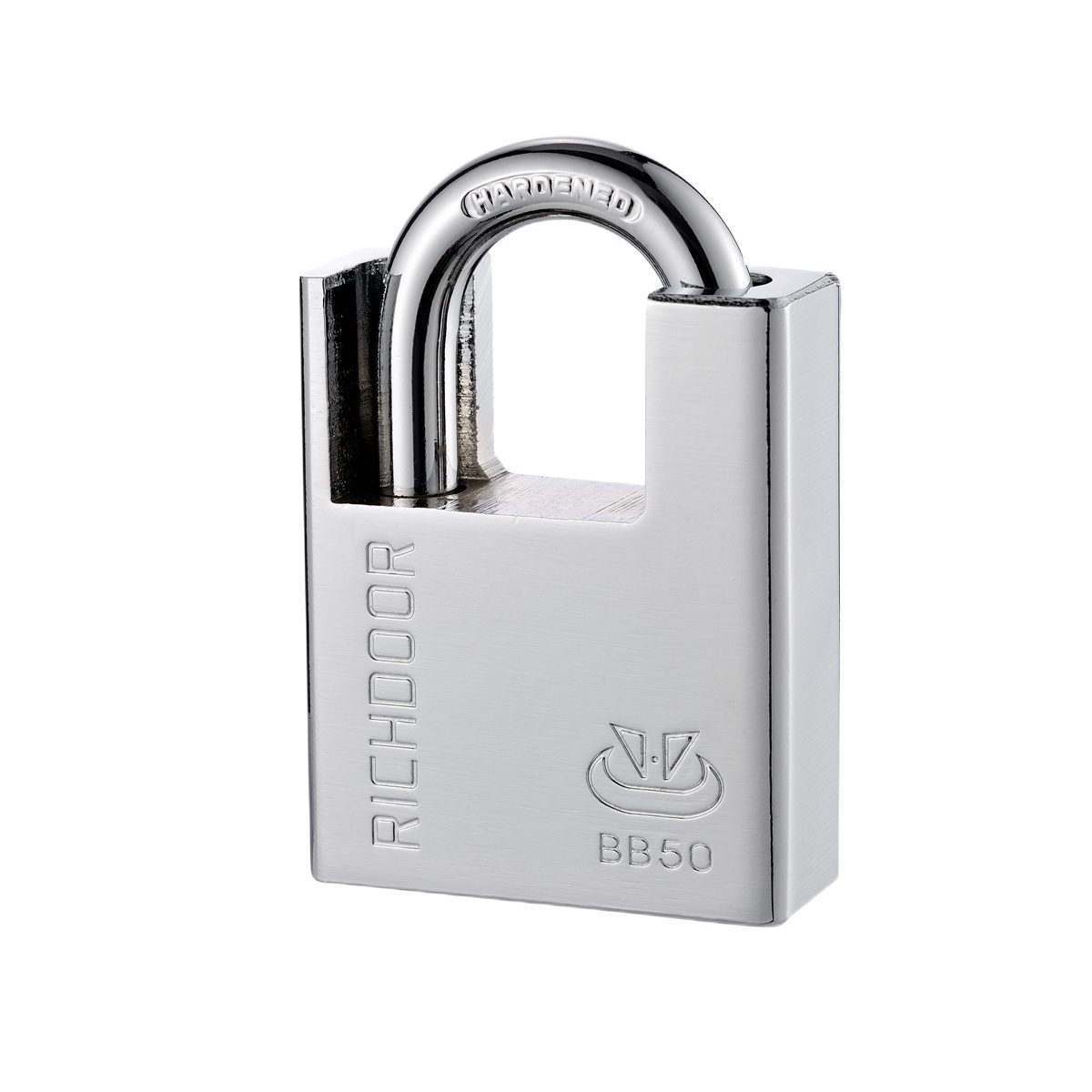 RICHDOOR Anti-Thief Hidden Shackle Padlock Cr-Plated Silver Engravable Shackle Lockout Padlock