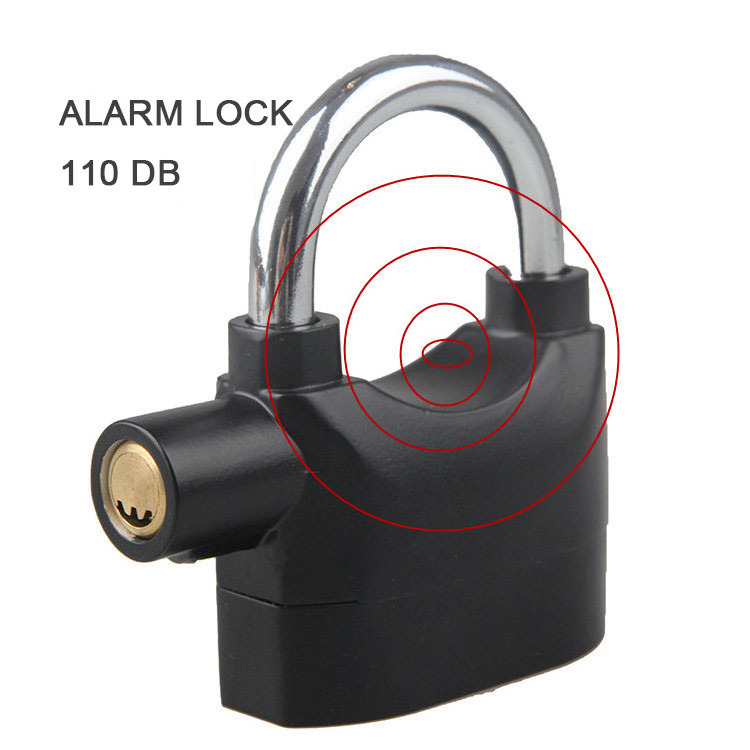 Anti theft alarm padlock waterproof motorcycle alarm system lock with 2 controllers