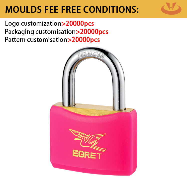 Brass Lock Cylinder Plastic Case Pink Padlock Half Cylinder Lock For Luggage Bag Travel Locks Padlock