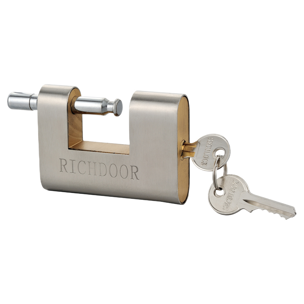 High security heavy duty padlock stainless steel armoured iron body arc type full wrapped padlock with 3 pcs keys