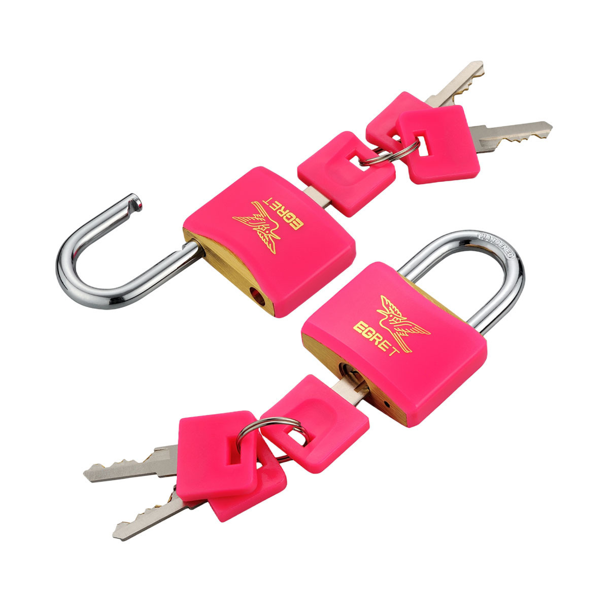 Brass Lock Cylinder Plastic Case Pink Padlock Half Cylinder Lock For Luggage Bag Travel Locks Padlock