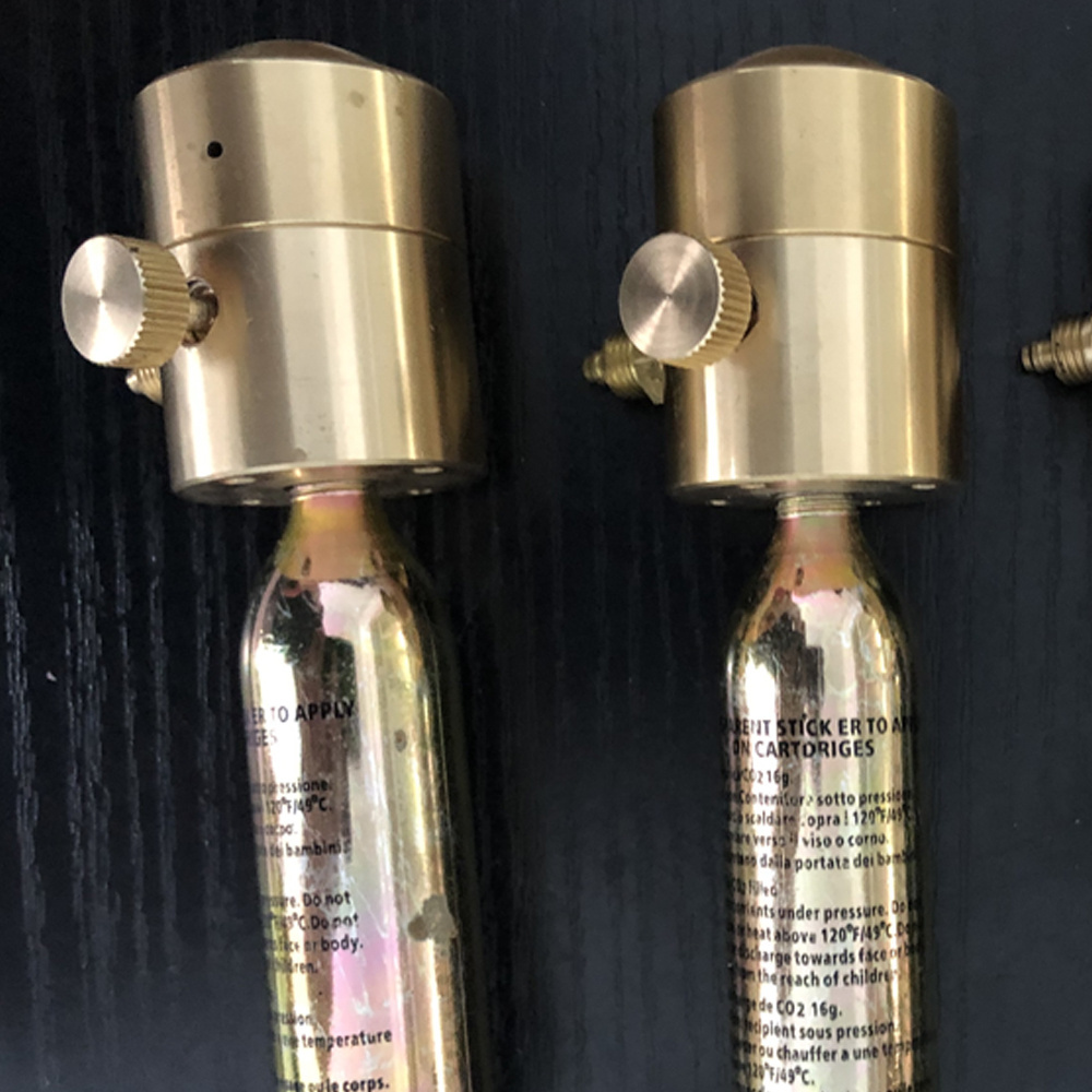 Full brass mini Co2 cartridge valve with handwheel