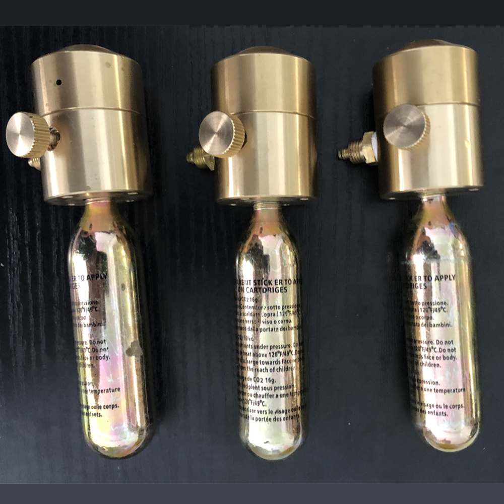 Full brass mini Co2 cartridge valve with handwheel