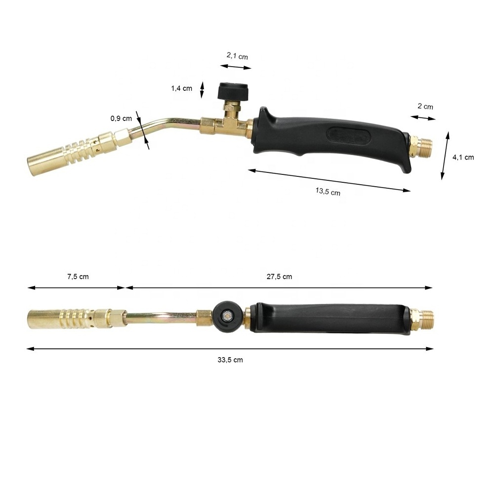 Powerful propane and butane soldering torch with different tips