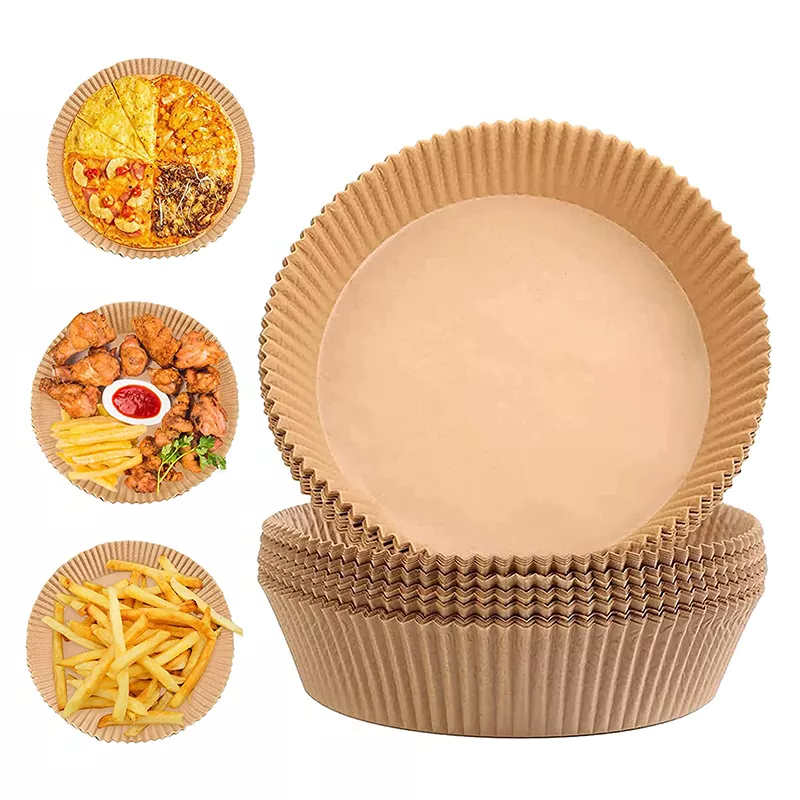 16cm 100pcs Non-stick Airfryer Paper Round Disposable Air Fryer Parchment Paper Liners For Baking Roasting Microwave