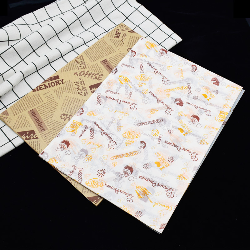 Wholesale Custom Printed Logo Greaseproof Water Proof Food Wrapping Packing Paper For Burger