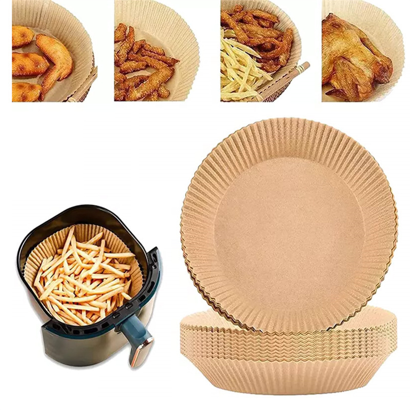 16cm 100pcs Non-stick Airfryer Paper Round Disposable Air Fryer Parchment Paper Liners For Baking Roasting Microwave