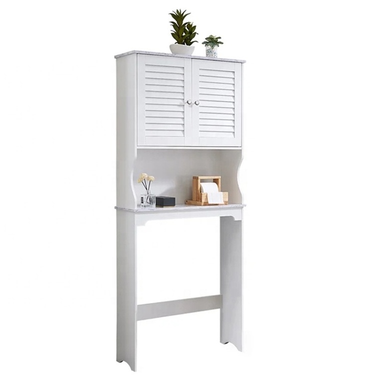 Washroom Bathroom Cabinet Tall Free Standing Wooden Over The Toilet Storage Rack Shelf