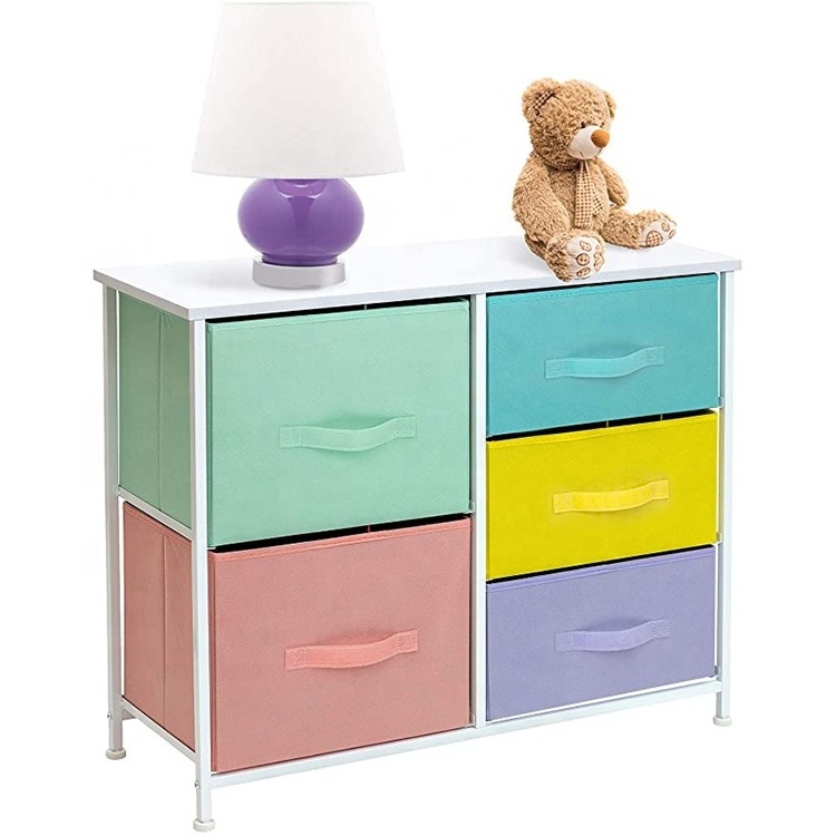 High Quality Modern Cheap Living Room Bedroom Chest Kids Wood Fabric 5 Drawer Dresser, Chest Of Drawers