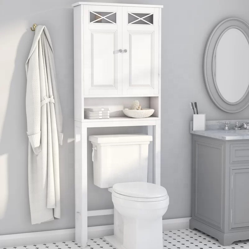 Home Furniture Wooden Washroom Tall Standing Rack Over The Toilet Bathroom Storage Cabinet Shelf