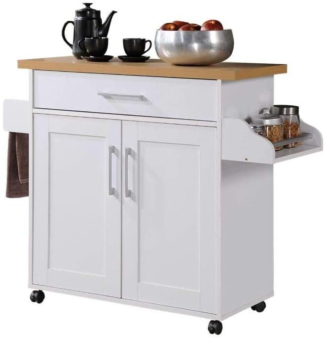 OEM black wood modern rolling buffet bar furniture storage cabinet kitchen island cart trolley with wheels