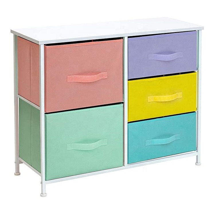 High Quality Modern Cheap Living Room Bedroom Chest Kids Wood Fabric 5 Drawer Dresser, Chest Of Drawers