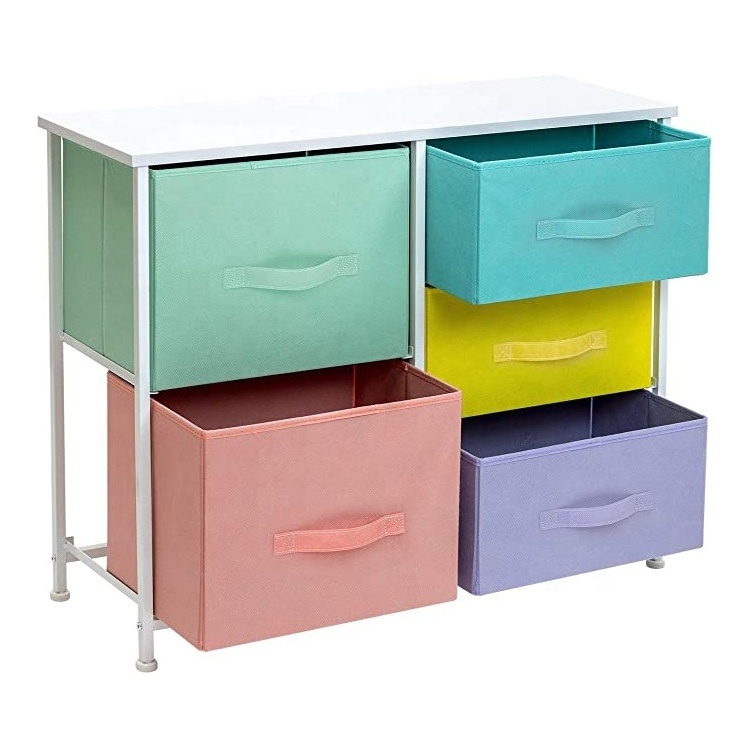 High Quality Modern Cheap Living Room Bedroom Chest Kids Wood Fabric 5 Drawer Dresser, Chest Of Drawers