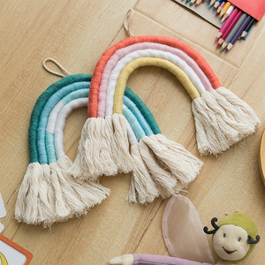 Boho Children Kids Room Decor Handmade Cotton Rope Colorful Home Baby Room Decor Macrame Art Wall Hanging Fabric Home Decorator