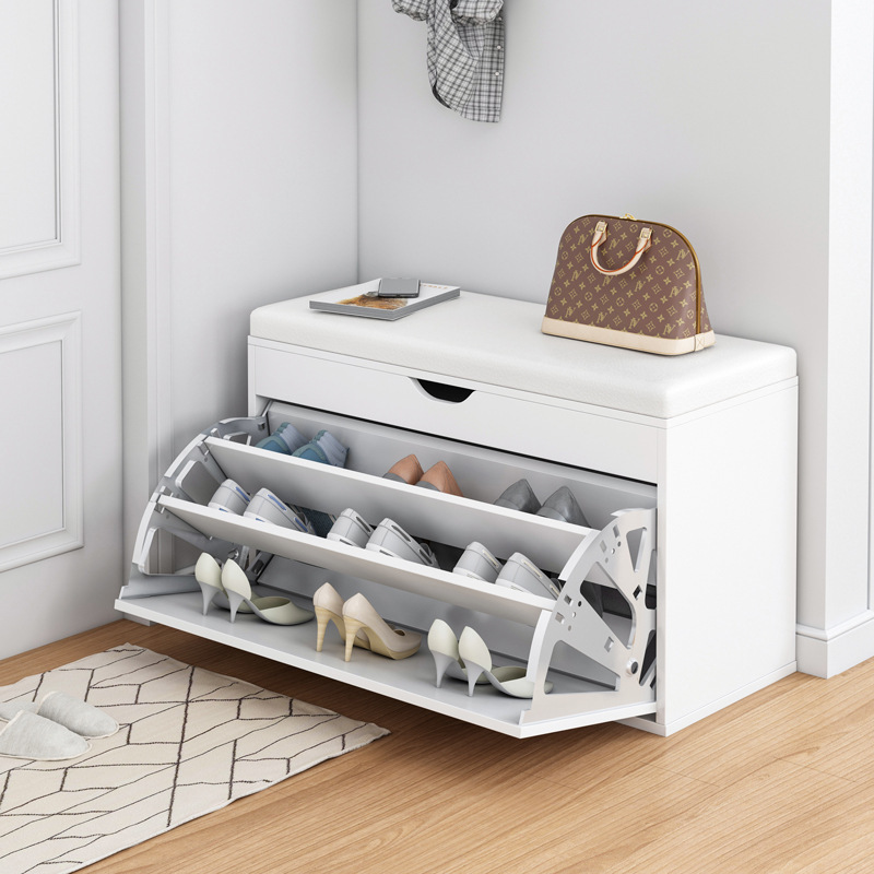 Modern Living Room Furniture Wooden Storage Bench Organiser Sitable rotating shoe rack, white shoe rack cabinet with seat