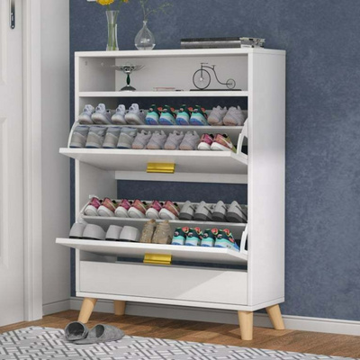 Multilayer Living room furniture stackable shoe storage racks, Modern wooden shoe organizer rack cabinet