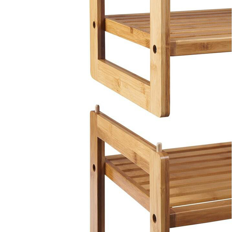 Stackable Cheap Bamboo 4 Tier Living Room Home Furniture Storage Organizer Shoe Rack Shelf for Hallway Entryway Closet Bedroom