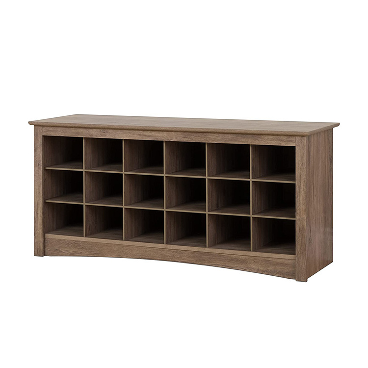 China wholesale home 18 pairs design living room entryway furniture wooden shoe rack cabinet, shoe storage bench