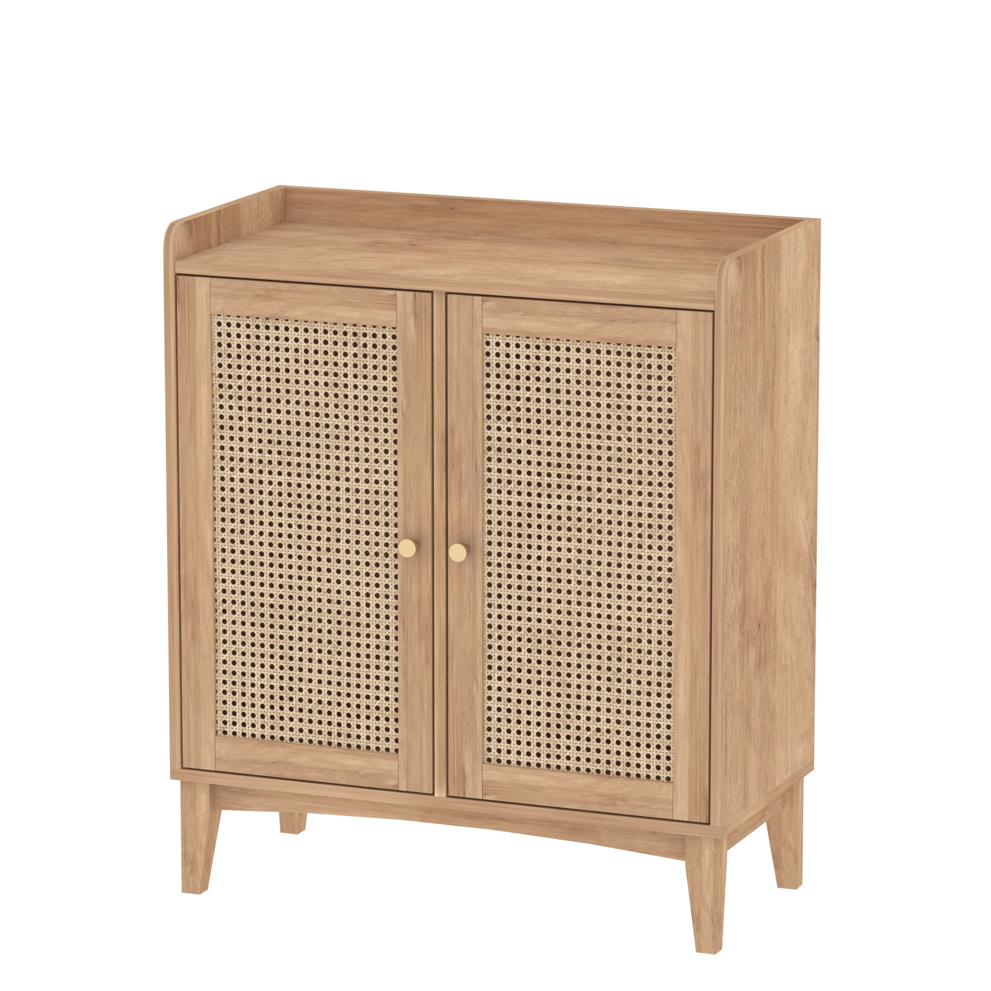 Rattan design bedroom drawers chest modern wood corner side living room storage dresser cabinet with doors