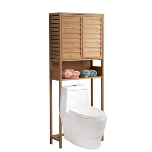 Modern Home Furniture Bamboo Washroom Tall Standing Bathroom Over The Toilet Storage Cabinet Rack