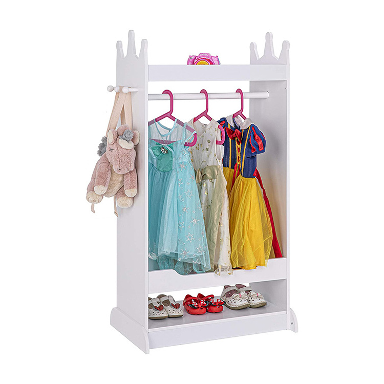 Modern multipurpose children toddler girl clothing coat rack closet kid wood bedroom furniture set, kid closet wardrobe