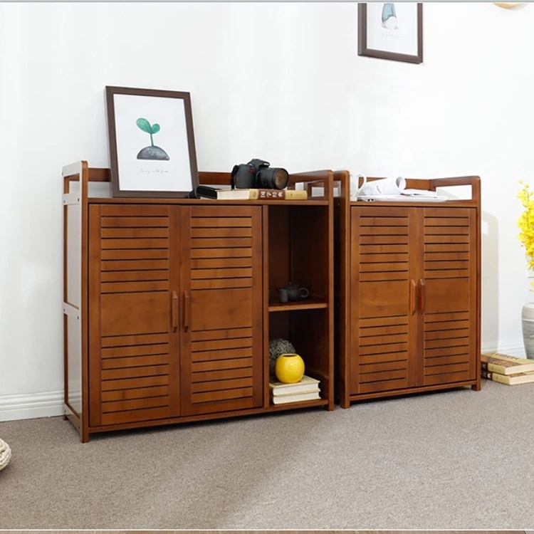 Home dining room buffet sideboard wood bamboo kitchen pantry storage cabinet with door