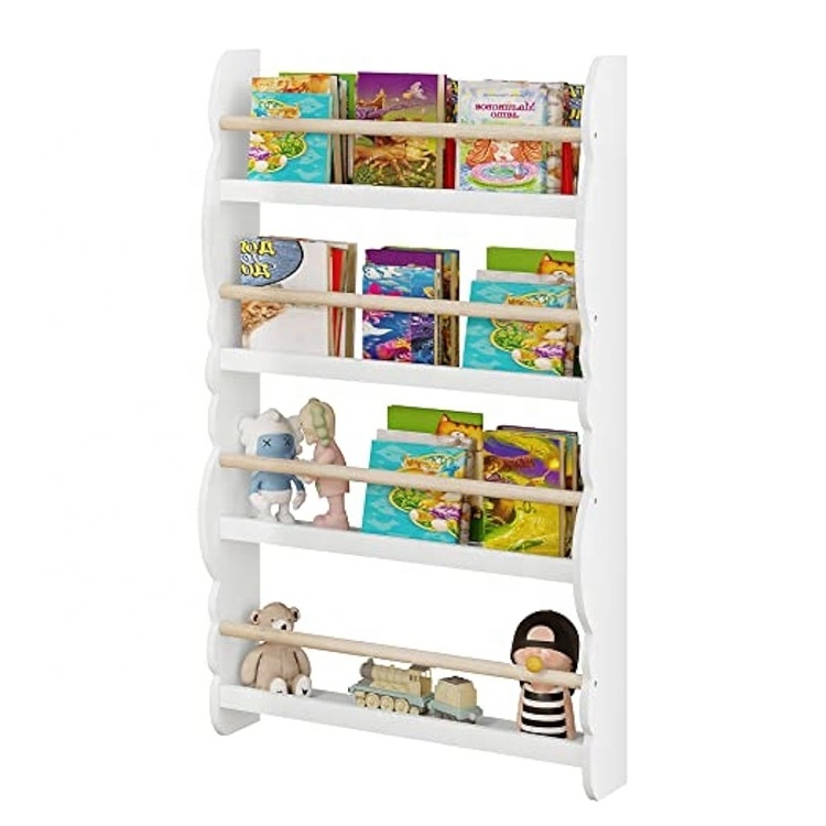 Baby bedroom organizer wood wall mounted montessori children's kids bookshelf book shelf, bookshelf for kids