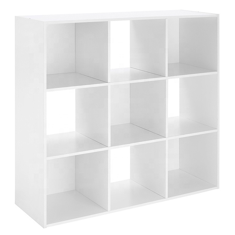 Custom wholesale white wood living room book organizer 6 cube storage cabinet bookcase