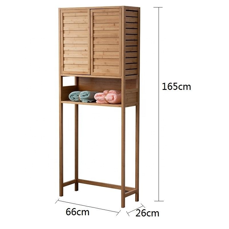 Modern Home Furniture Bamboo Washroom Tall Standing Bathroom Over The Toilet Storage Cabinet Rack