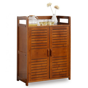 Home dining room buffet sideboard wood bamboo kitchen pantry storage cabinet with door