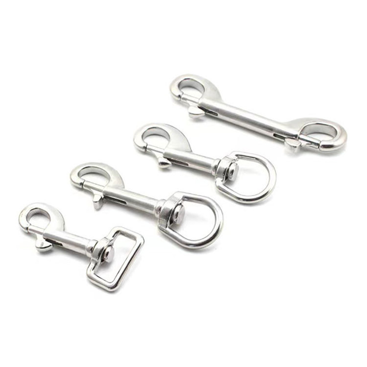 Metal Spring Clasp Clip Buckle Keychain Hook Stainless Steel Swivel Snap Hook for Dog Pet Bag