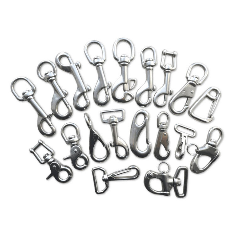 Metal Spring Clasp Clip Buckle Keychain Hook Stainless Steel Swivel Snap Hook for Dog Pet Bag