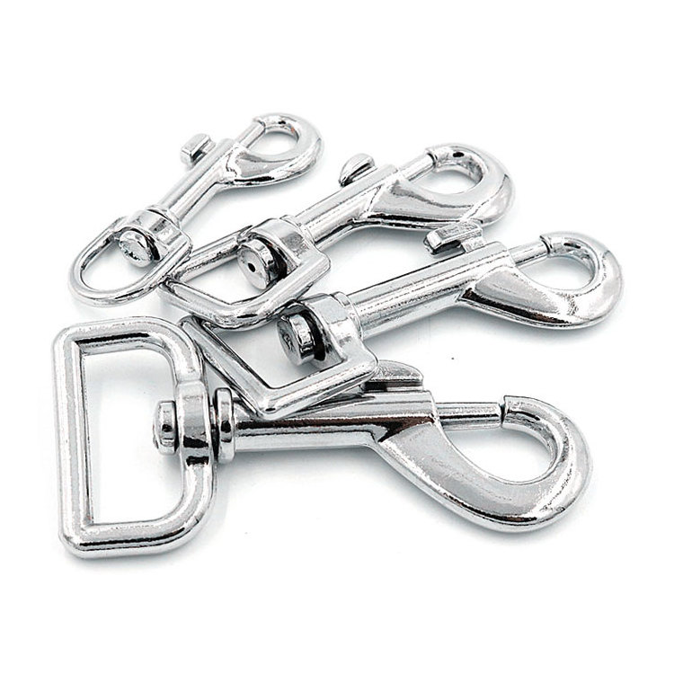 Metal Spring Clasp Clip Buckle Keychain Hook Stainless Steel Swivel Snap Hook for Dog Pet Bag